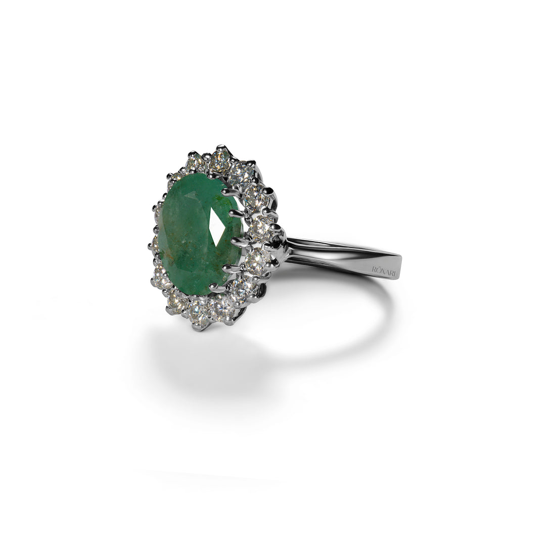 Natural Emerald Diana Ring