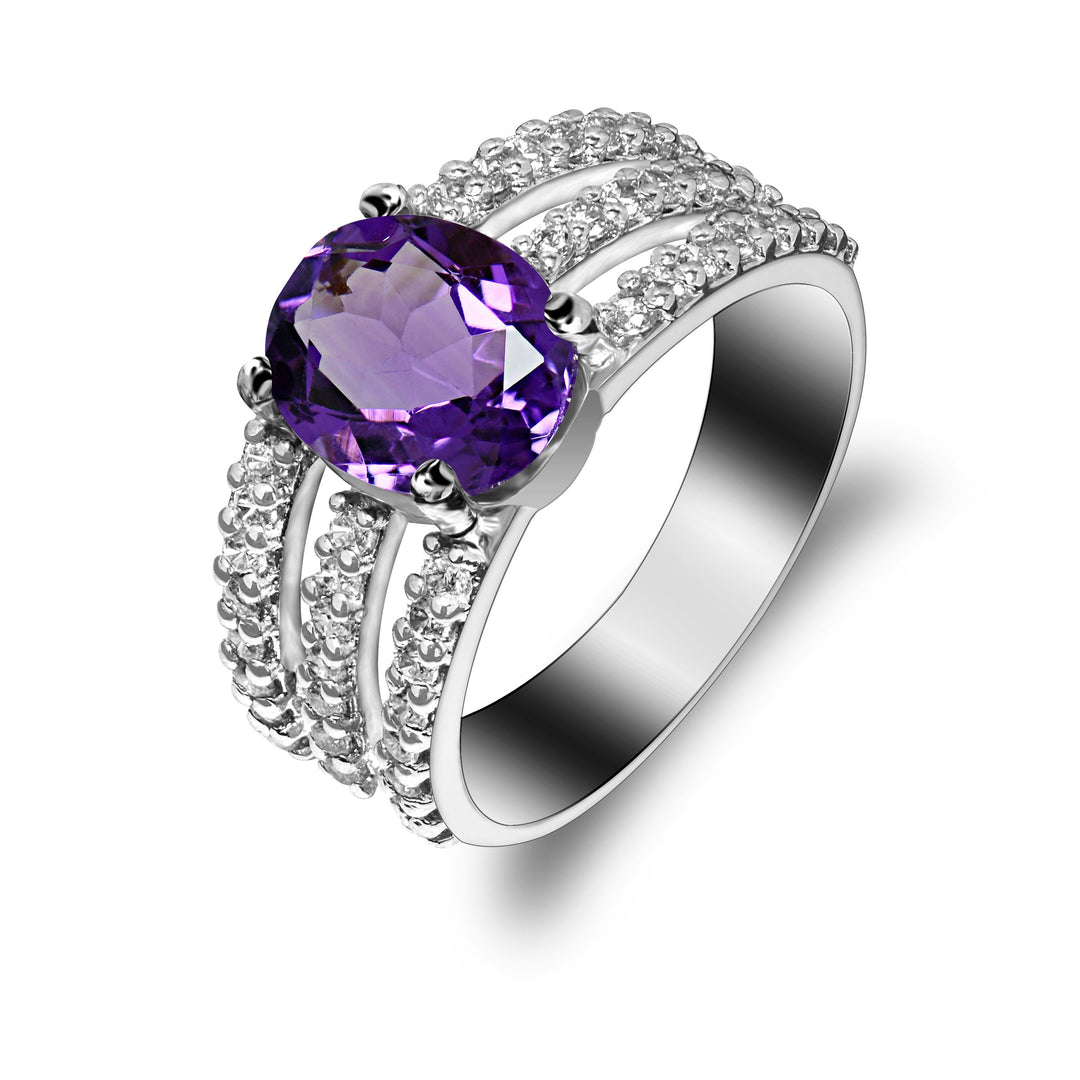 Amethyst stone ring