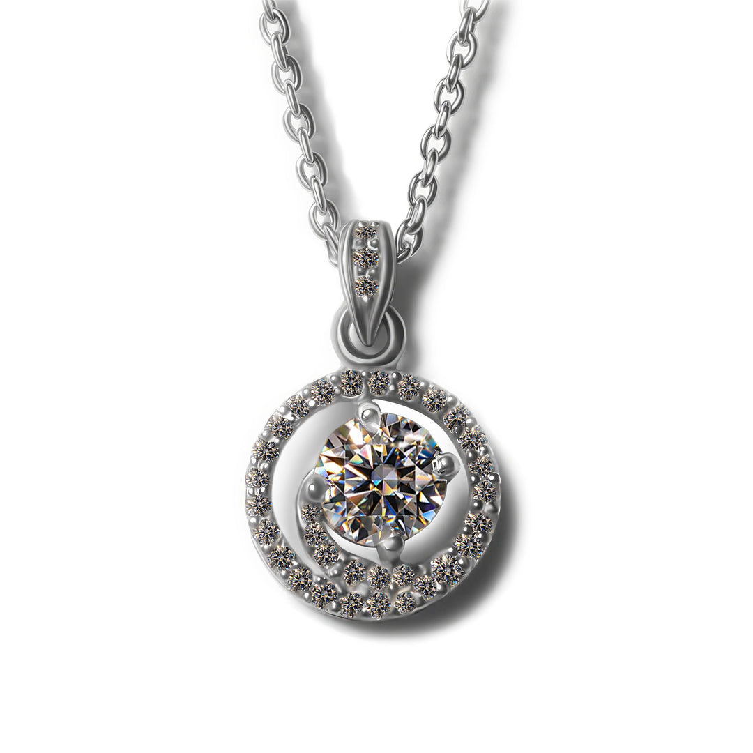 1 Carat Moissanite Diamond Celestial Halo Pendant
