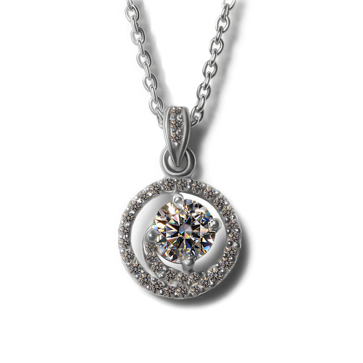 1 Carat Moissanite Diamond Celestial Halo Pendant