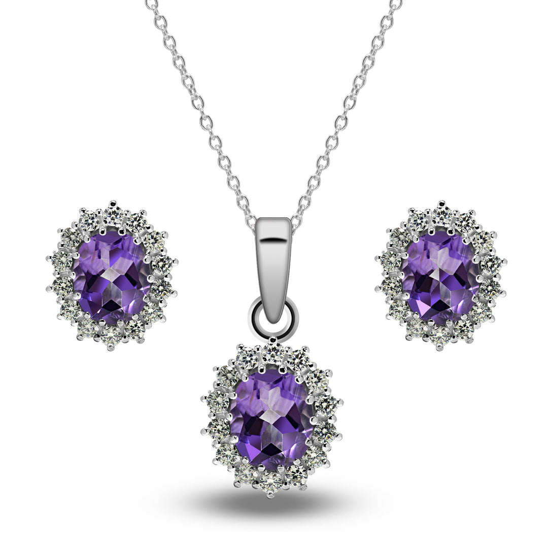Amethyst Pendant Set