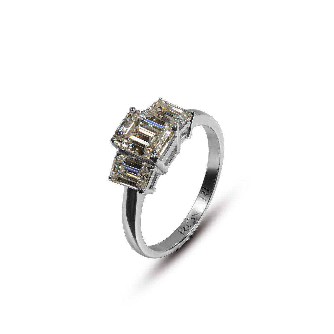 Emerald Cut Moissanite Diamond ring for women