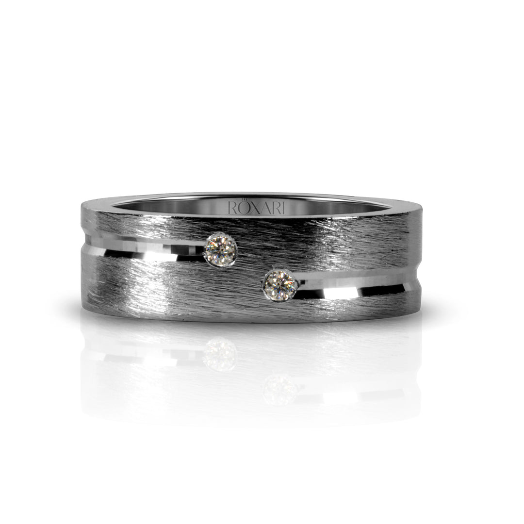Moissanite diamond wedding band for men