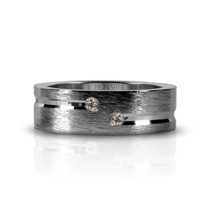 Moissanite diamond wedding band for men