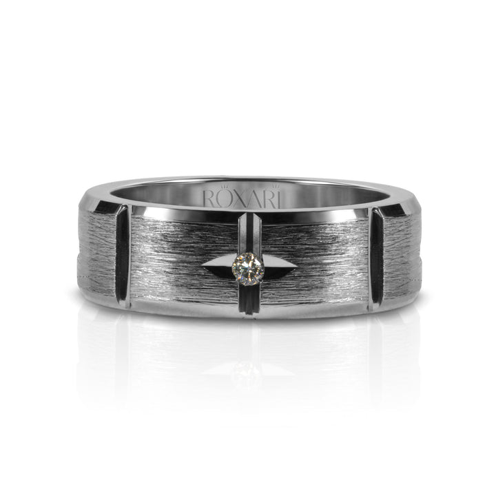 Moissanite diamond wedding band