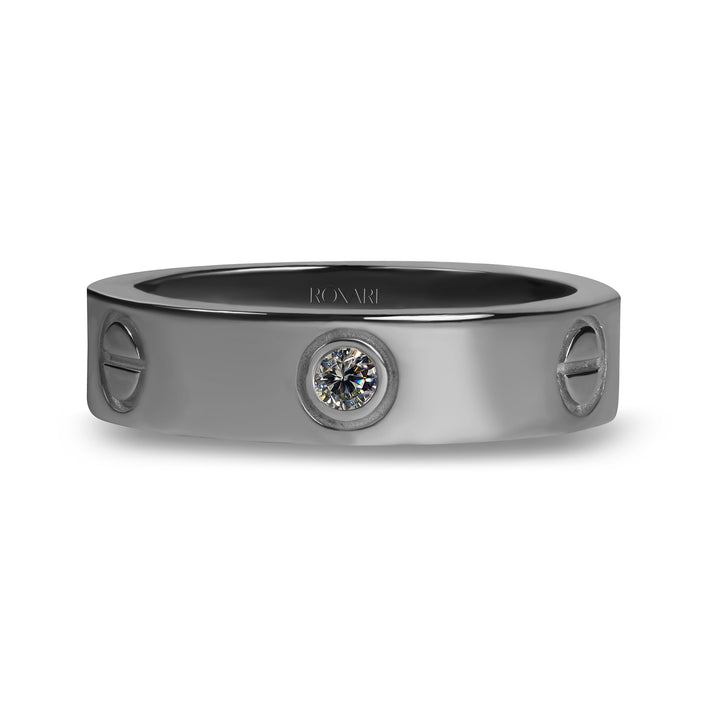 Moissanite diamond wedding band for men