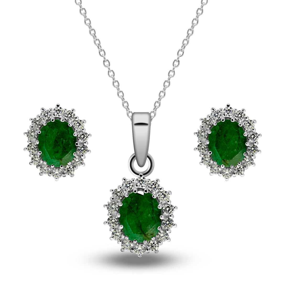زمرد stone pendant set