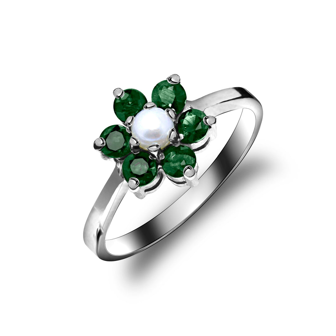 Zamurd stone Flower Ring | Roxari