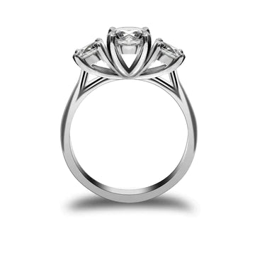 Solitaire ring shown in side profile