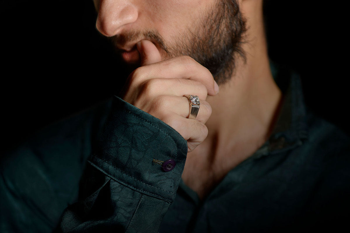Man wearing a statement ring
