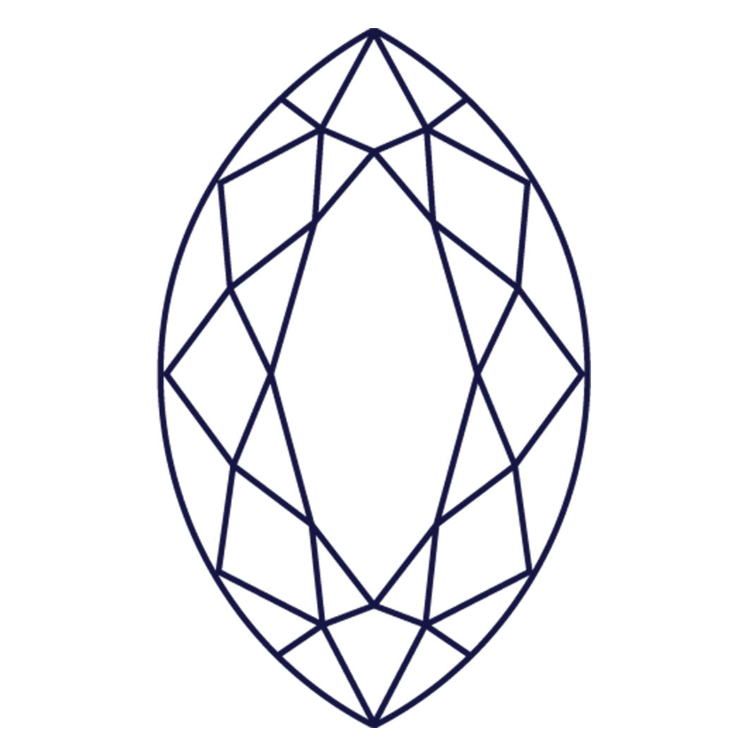 Marquise-cut gemstone facet diagram