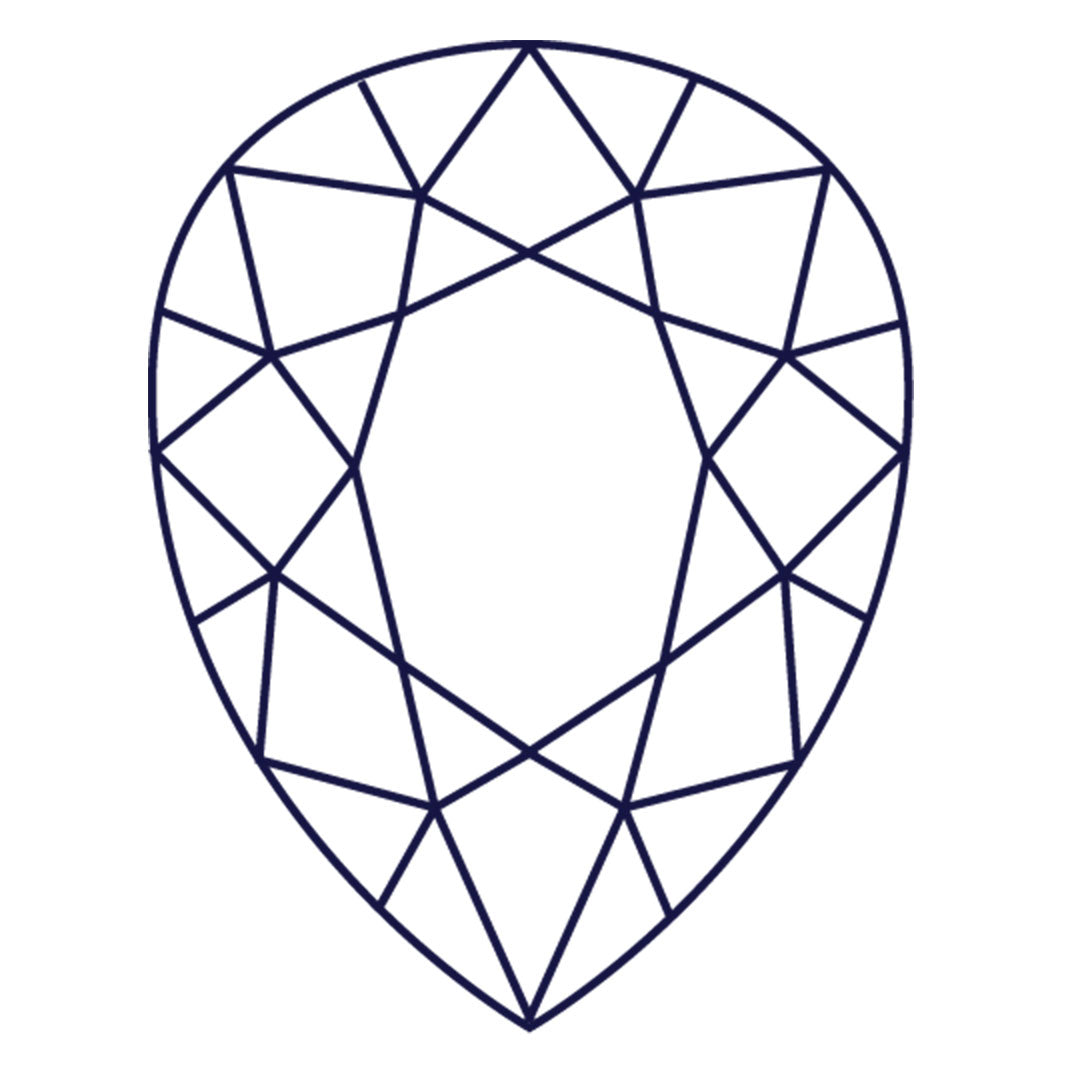 Pear-cut gemstone facet diagram
