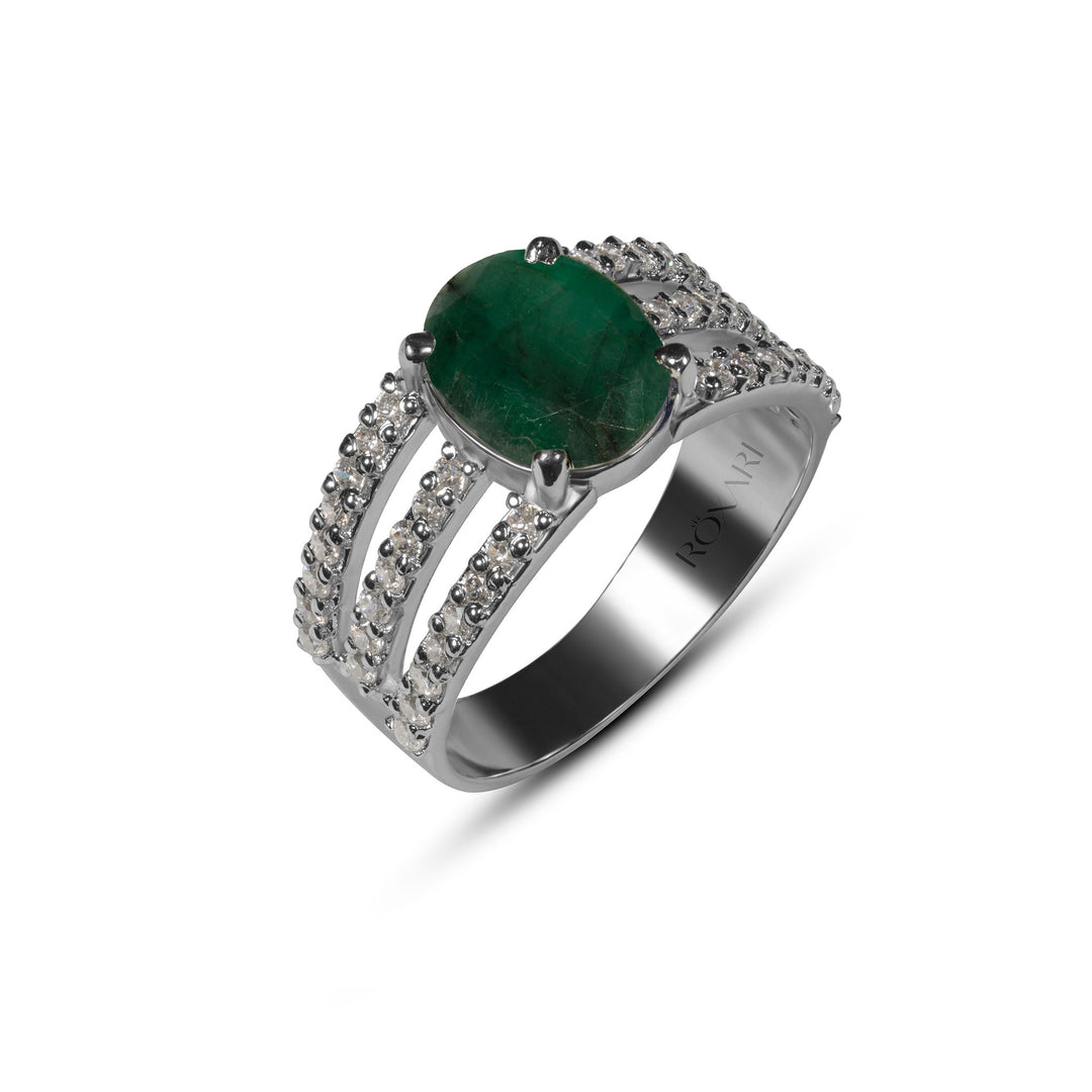 Emerald stone ring for girls | Roxari