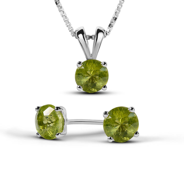 Buy Natural Peridot Pendant set 