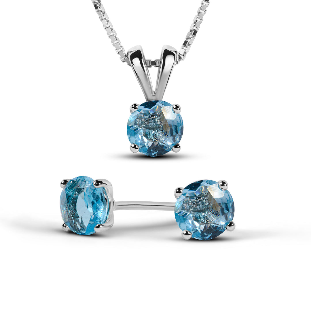 Buy Natural Blue Topaz Pendant set in Pakistan