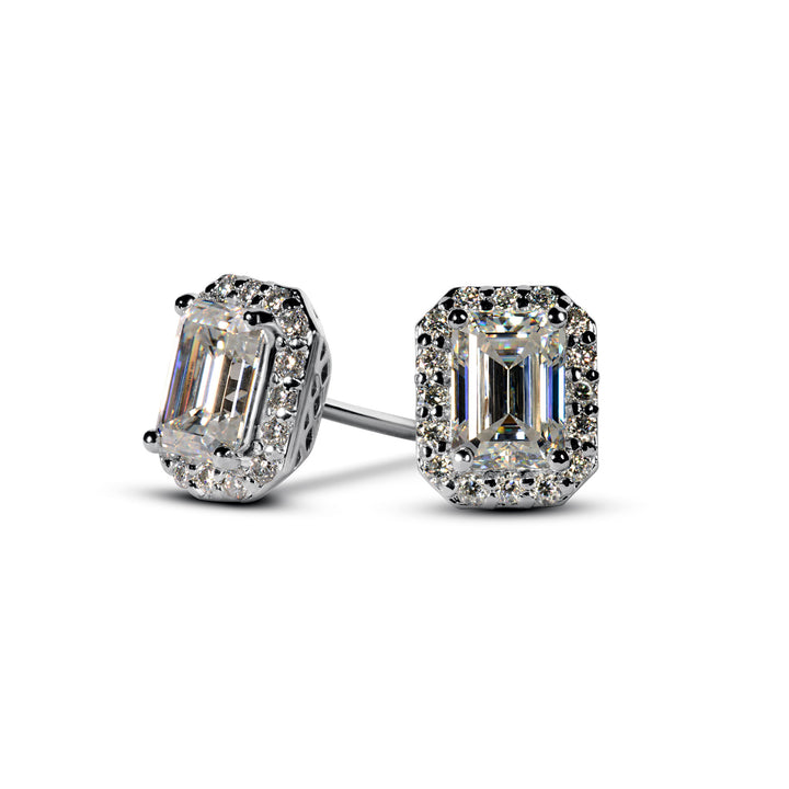 Buy Emerald cut Moissanite Diamond Earrings  in Pakistan