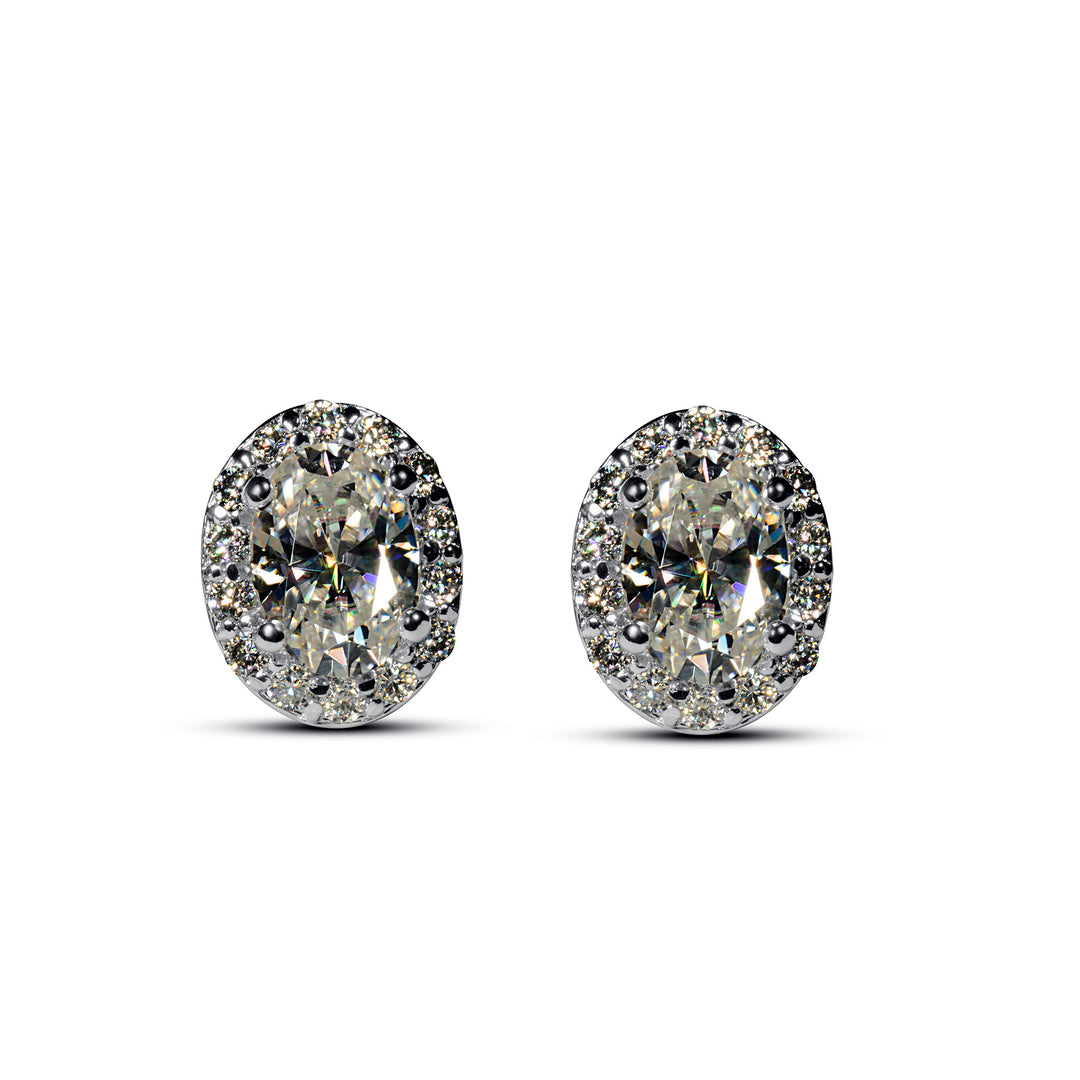 Buy oval cut Moissanite diamond earrings in Pakistan