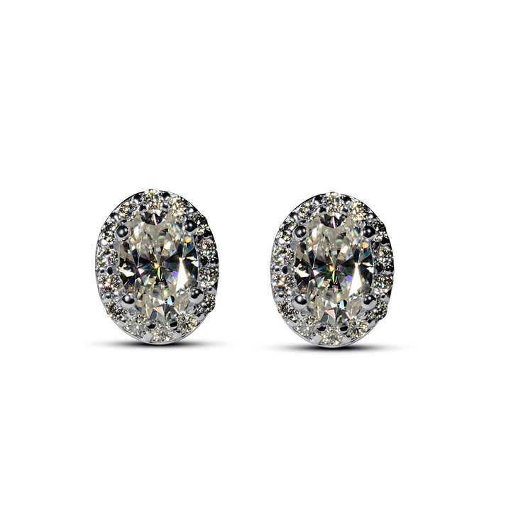 Buy oval cut Moissanite diamond earrings in Pakistan