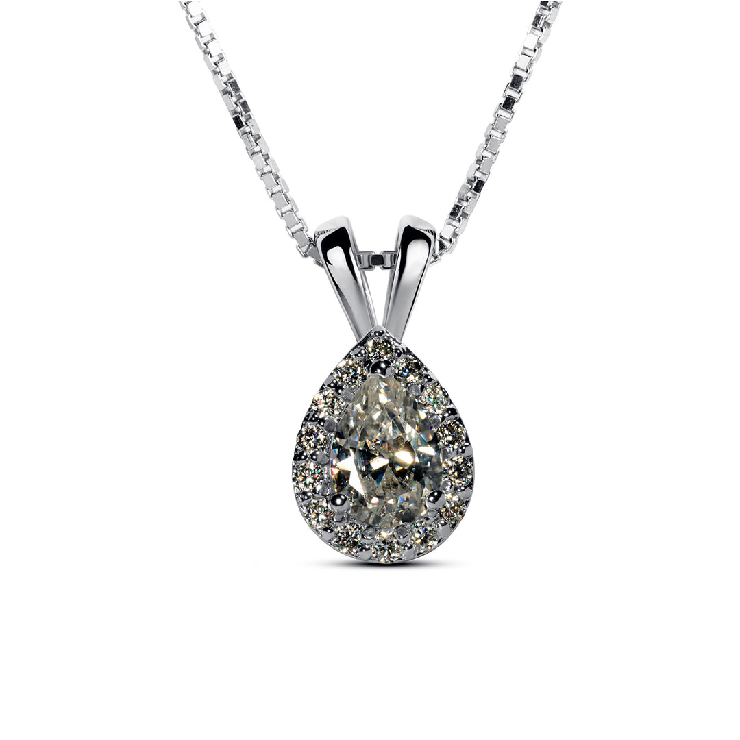 Buy Pear cut moissanite diamond pendant in Pakistan