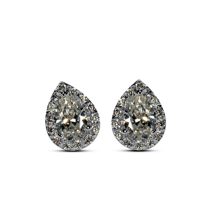 0.8 Carat Moissanite diamond Pear Cut Luna Tear Earrings