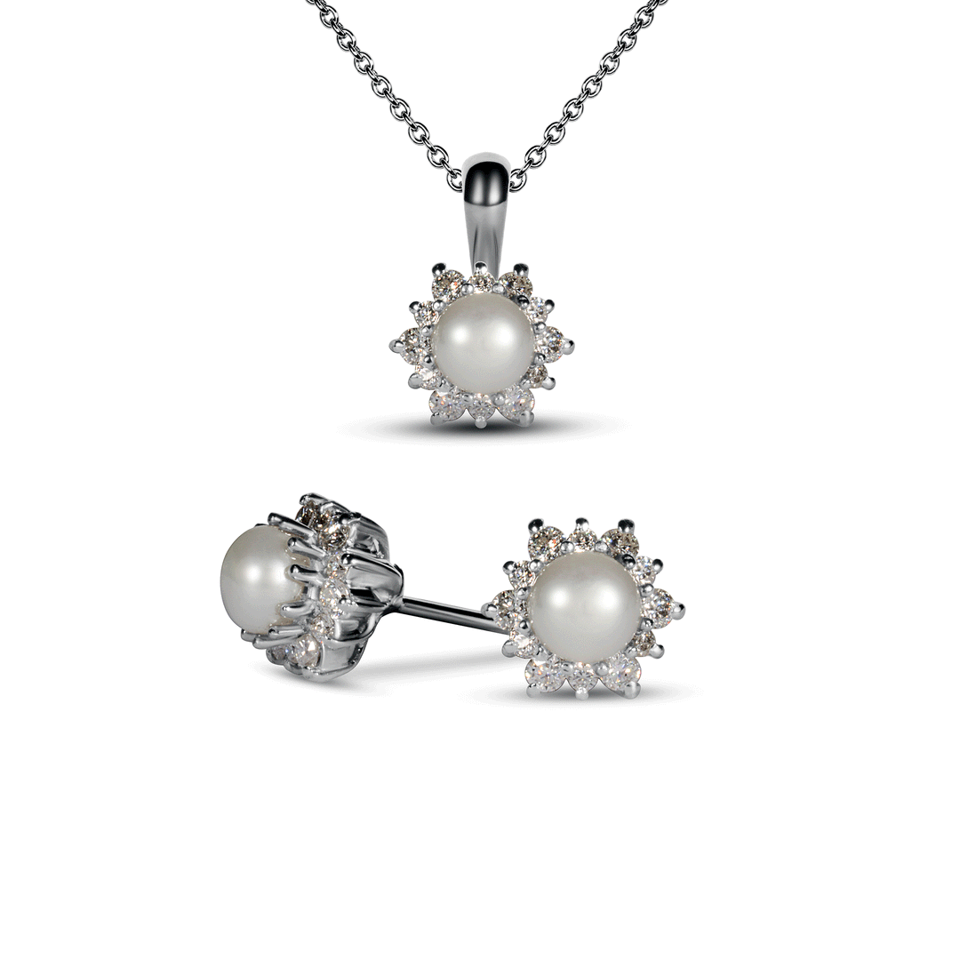 Natural Pink Pearl Pendant Set