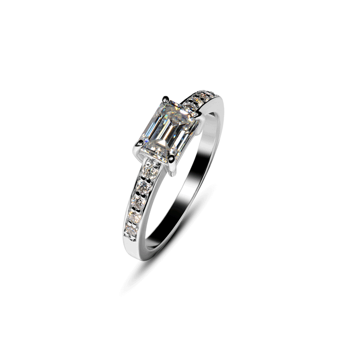 1 Carat Emerald Cut Ring for Women 