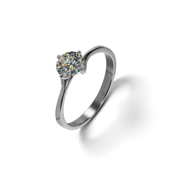 Moissanite diamond solitaire ring