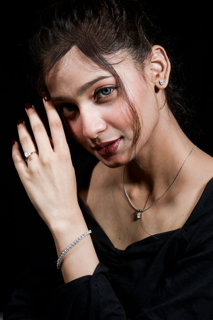 9 Cent Moonlit Arc Tennis Bracelet