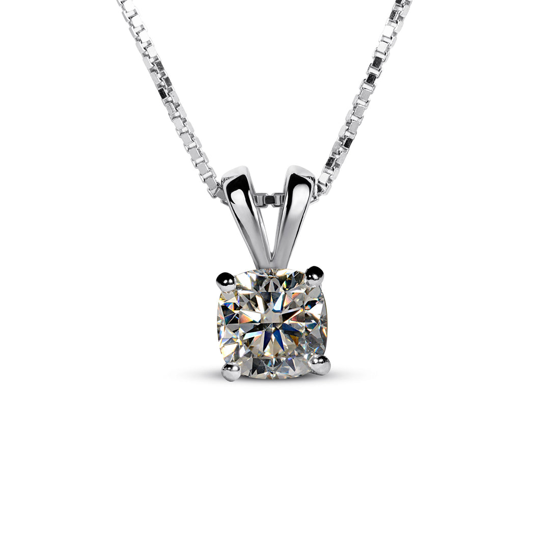Buy 1 Carat Moissanite Cushion Cut Pendant 