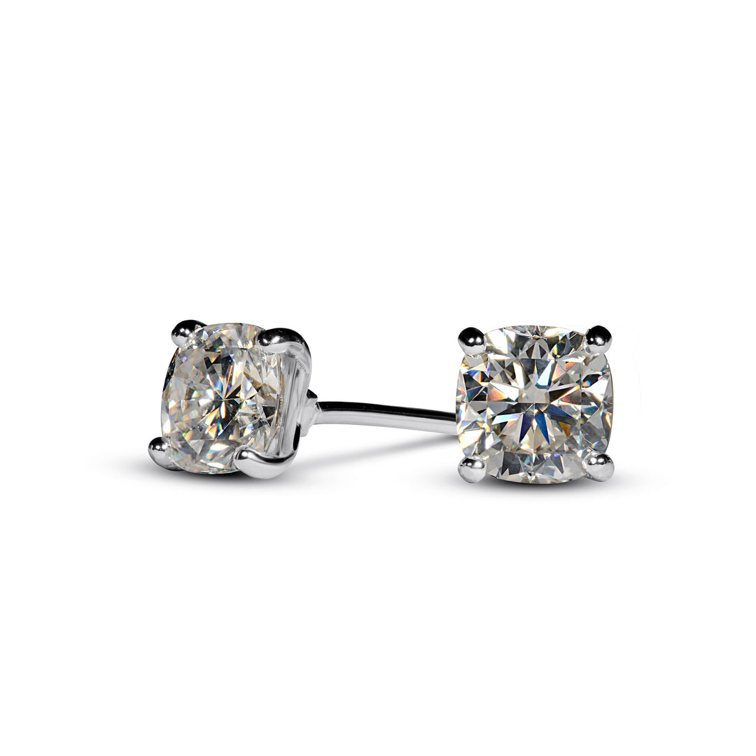 Buy 1 carat Cushion Cut Moissanite Earrings 