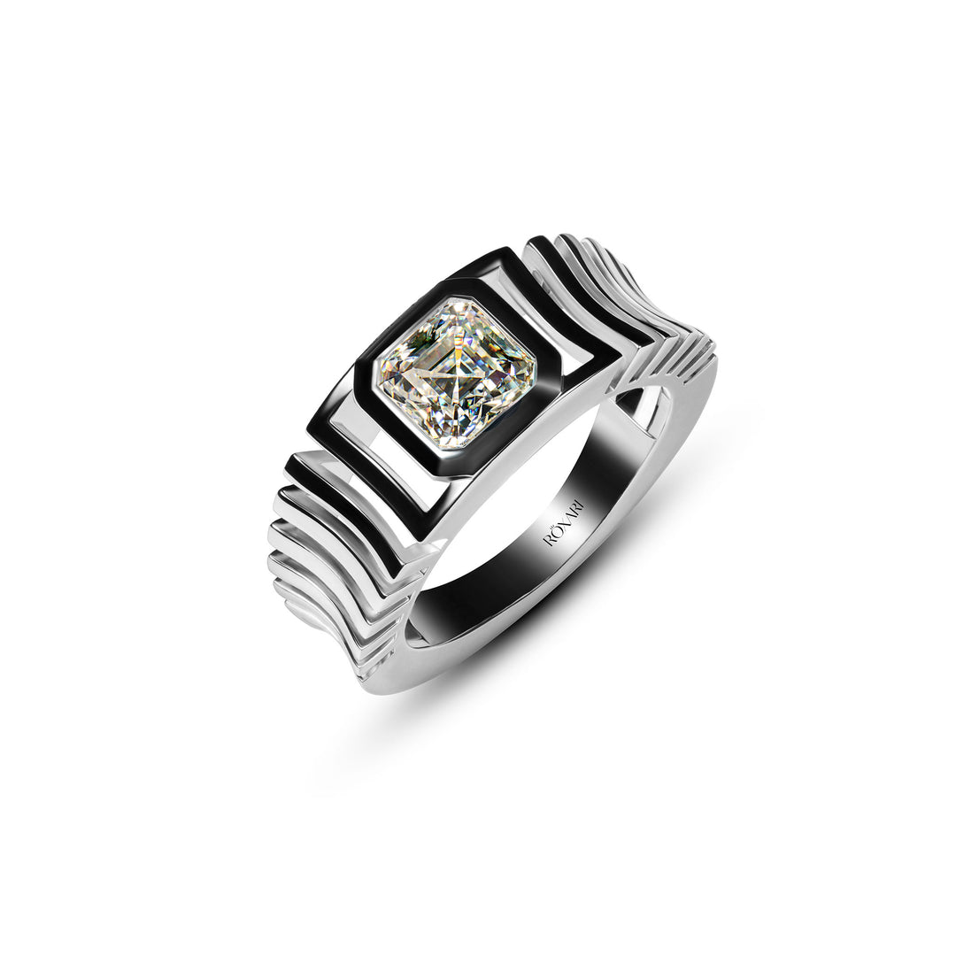 ASSCHER CUT MOISSANITE DIAMOND RING FOR MEN