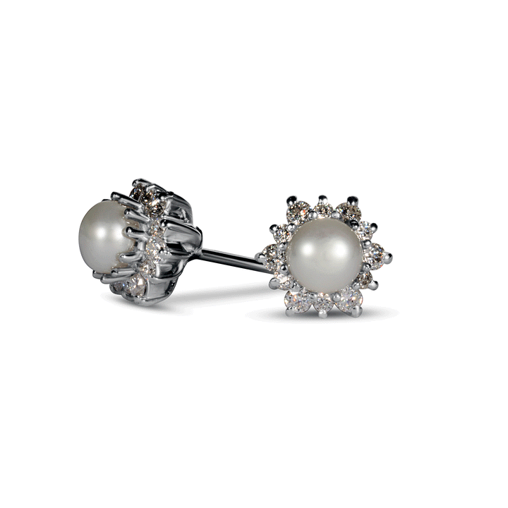 Natural Pearl Halo Earrings