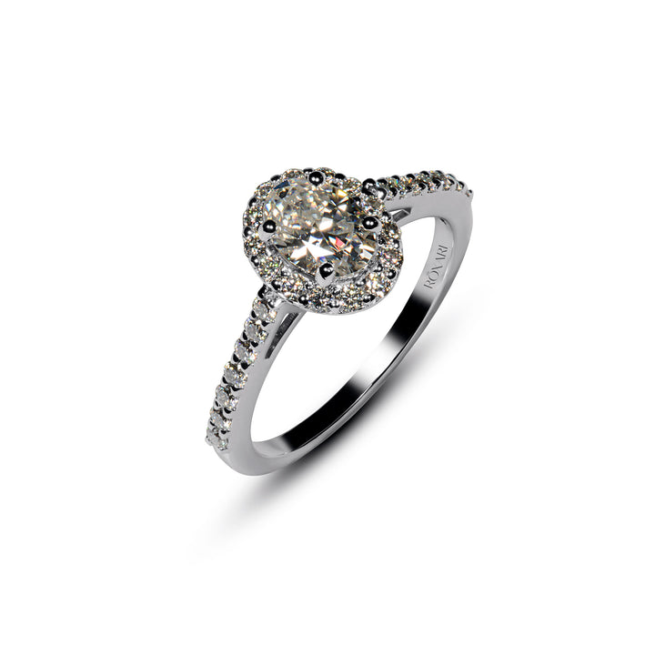1  Carat Oval Cut Moissanite Diamond Divine Halo Ring