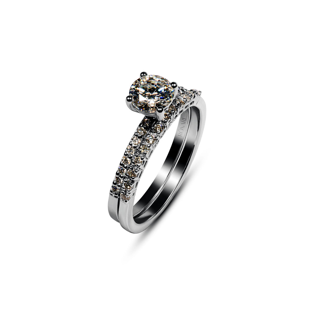 1 Carat Moissanite Diamond Stackable  Ring in Pakistan 