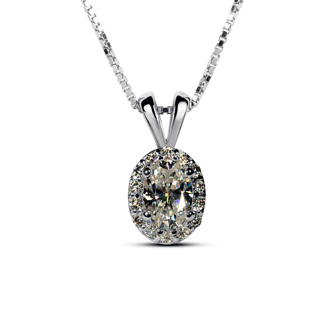 Buy oval cut moissanite diamond pendant in Pakistan