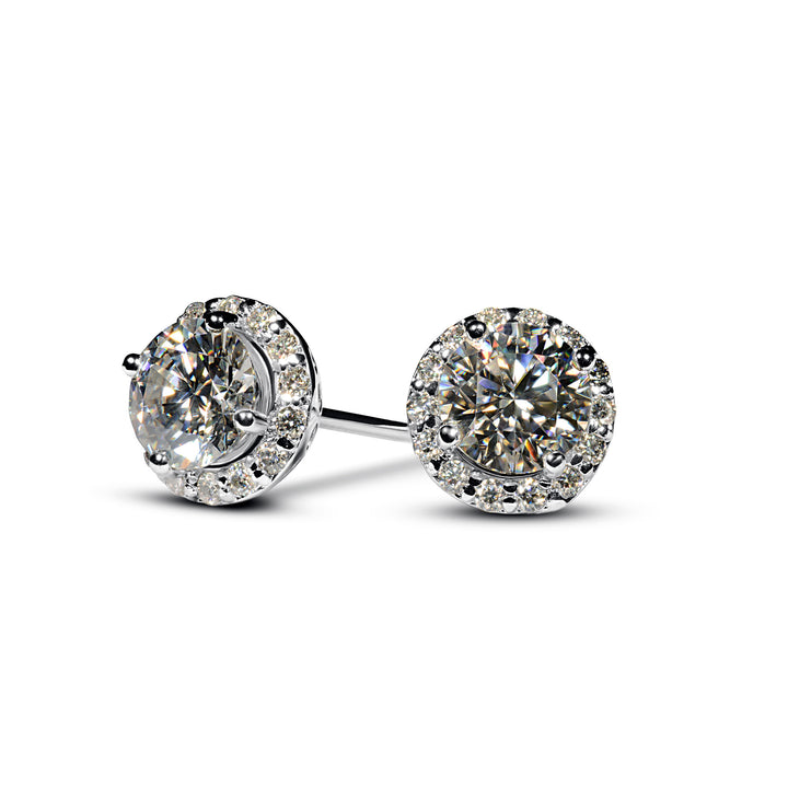 1 Carat Moissanite Diamond Brilliant Cut Studs for women 