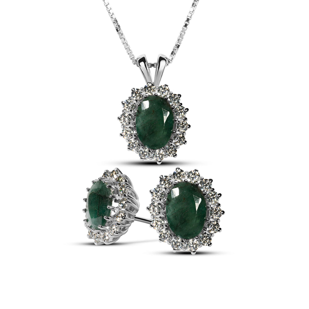  زمرد stone pendant set
