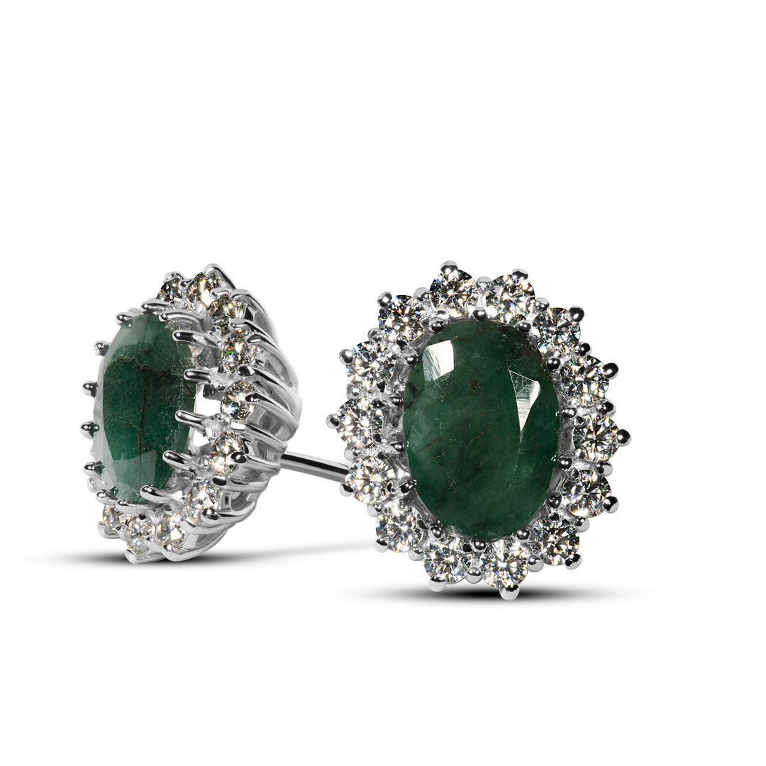 New Earring Emerald Silver