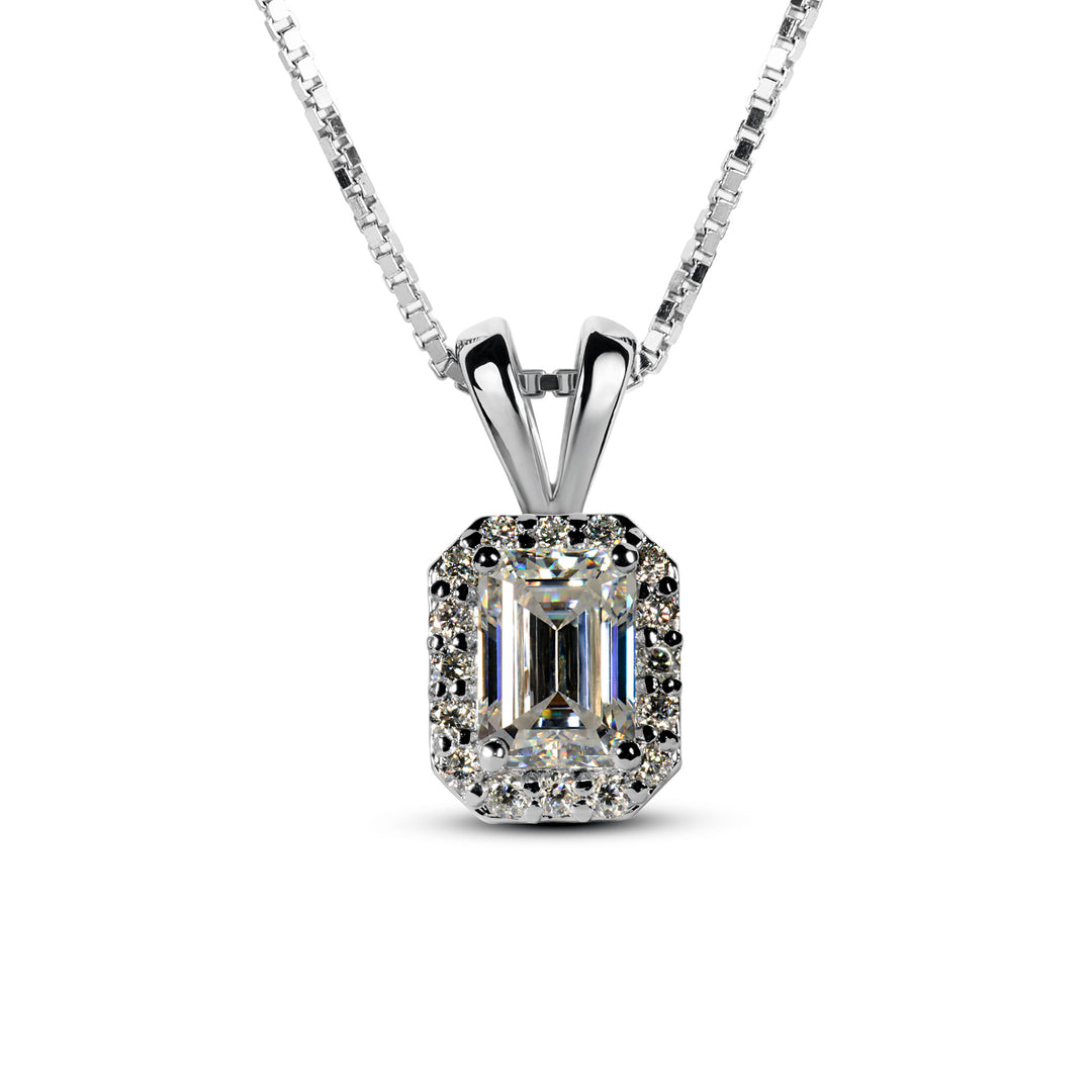 Buy Emerald  cut moissanite diamond pendant in Pakistan