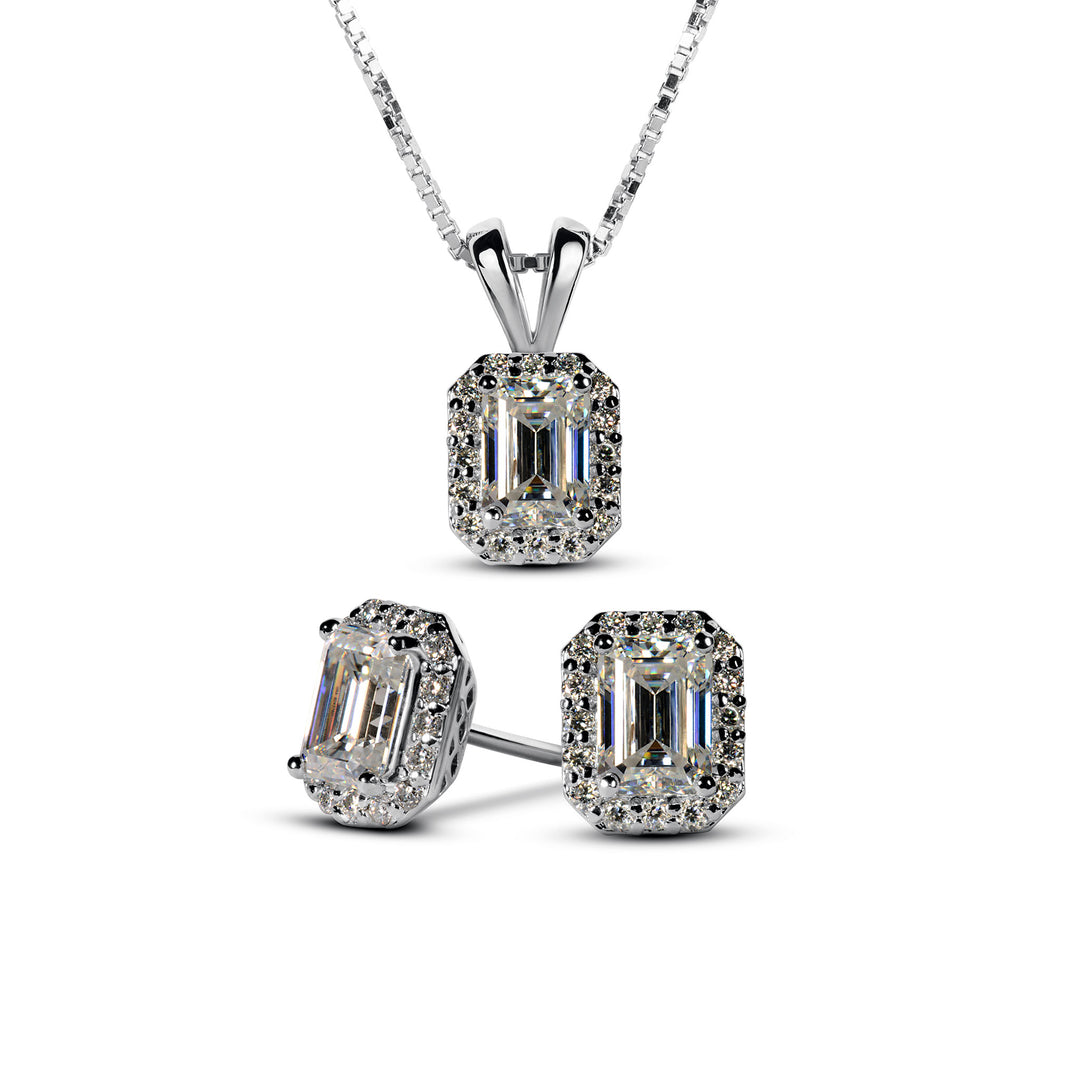 Moissanite Diamond Pendant Set for women