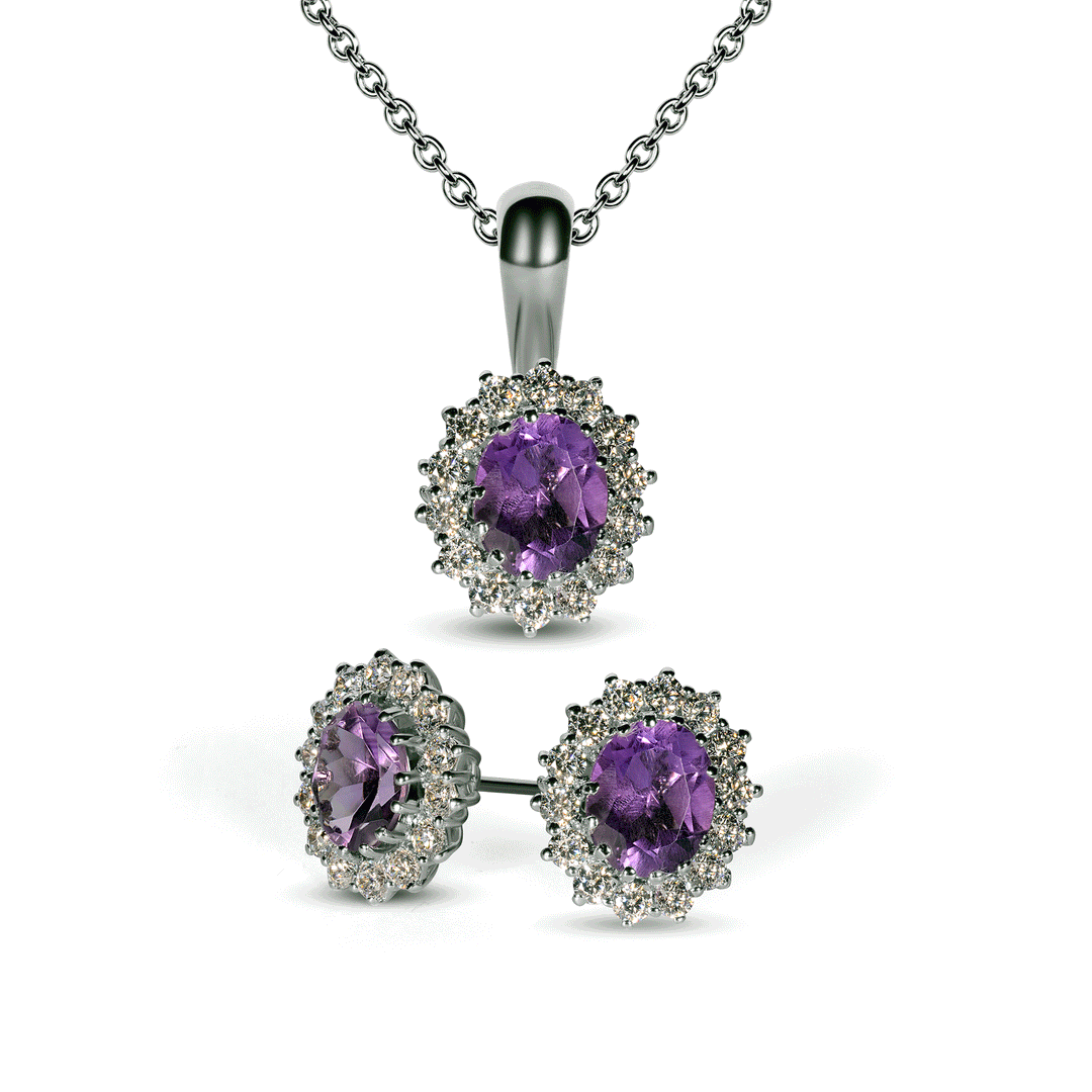 Amethyst Pendant Set