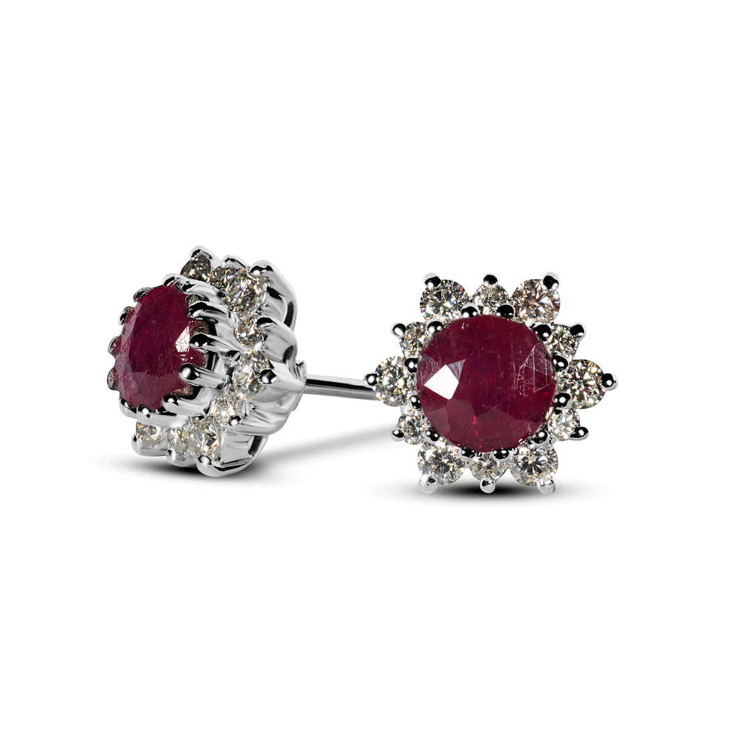 Ruby stone earrings