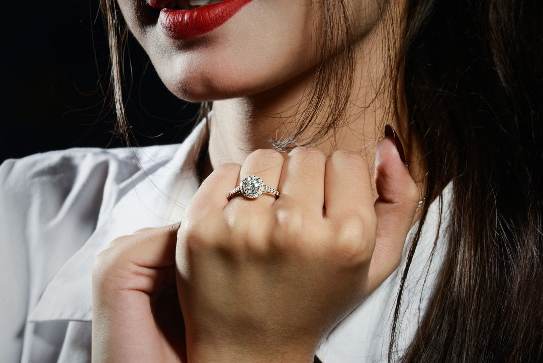 1  Carat Moissanite Diamond Eternal Halo Ring in Pakistan 