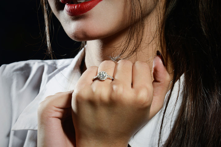 1  Carat Moissanite Diamond Eternal Halo Ring in Pakistan 