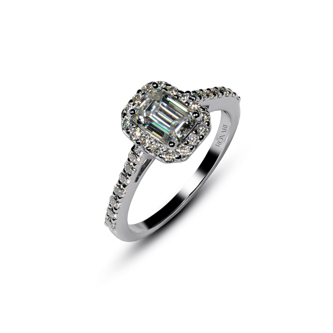 Buy Emerald Cut Moissanite Ring in Pakistan ] Roxari