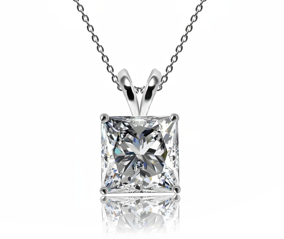 Princess cut Moissanite diamond pendant