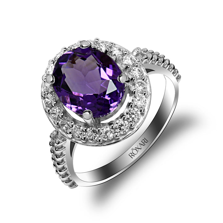 Amethyst stone ring | Roxari