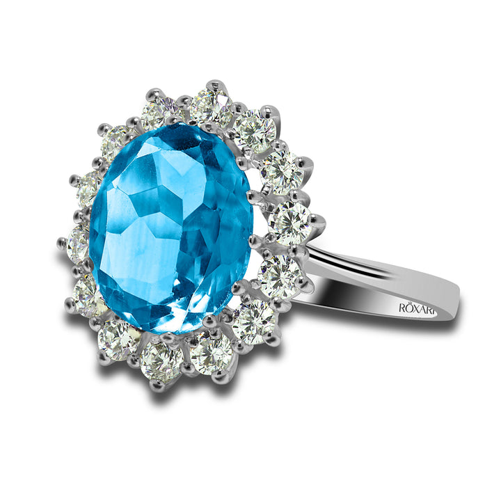 Blue Topaz Diana ring for women | Roxari