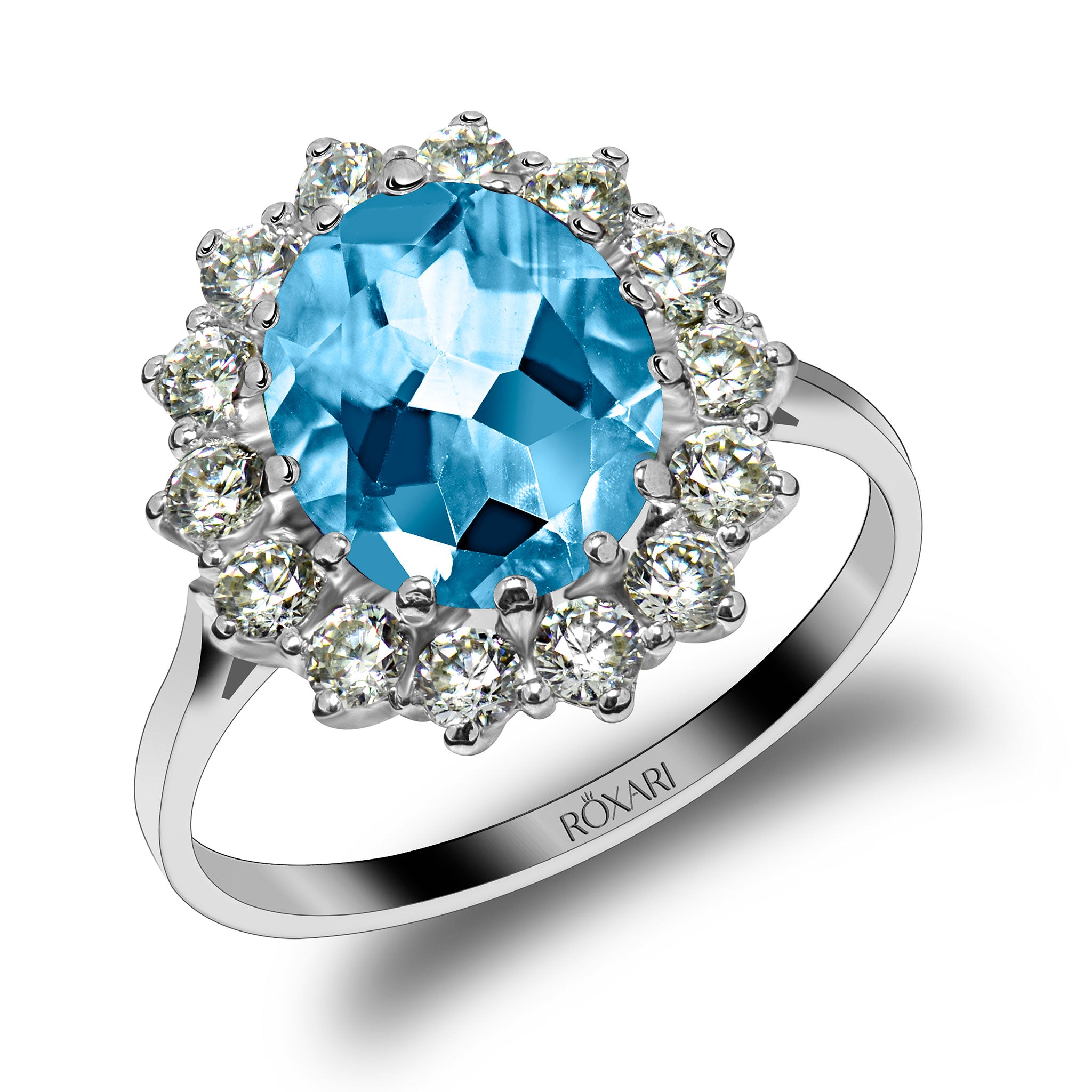 Natural Blue Topaz Ring, 20ct Big Huge Square Gem, Vintage Jewelry #D1 –  Silver Embrace