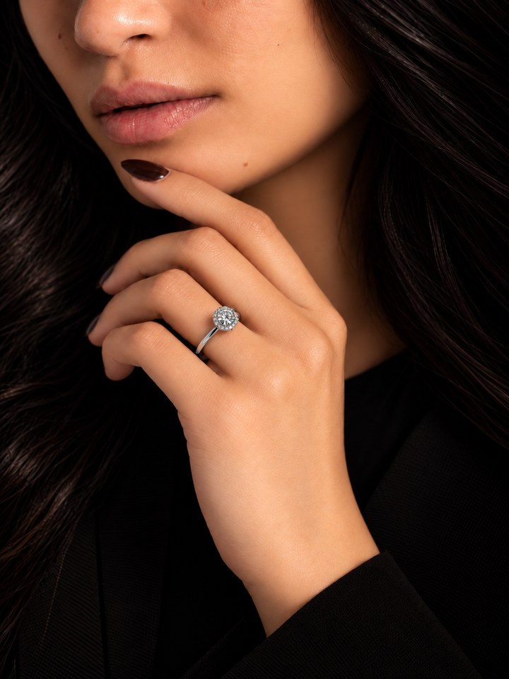 0.5 Carat Dazzling Orbit Moissanite Ring